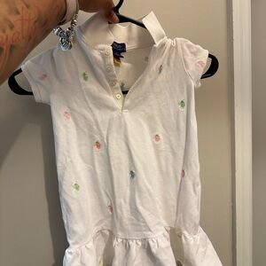 Ralph Lauren White Dress with Colorful Embroidery